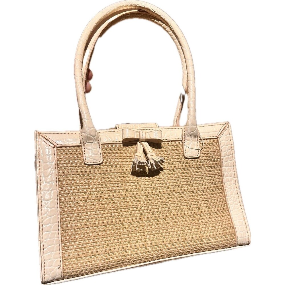 Vintage Liz Claiborne Small Purse Faux Leather Croc Embossed Outline